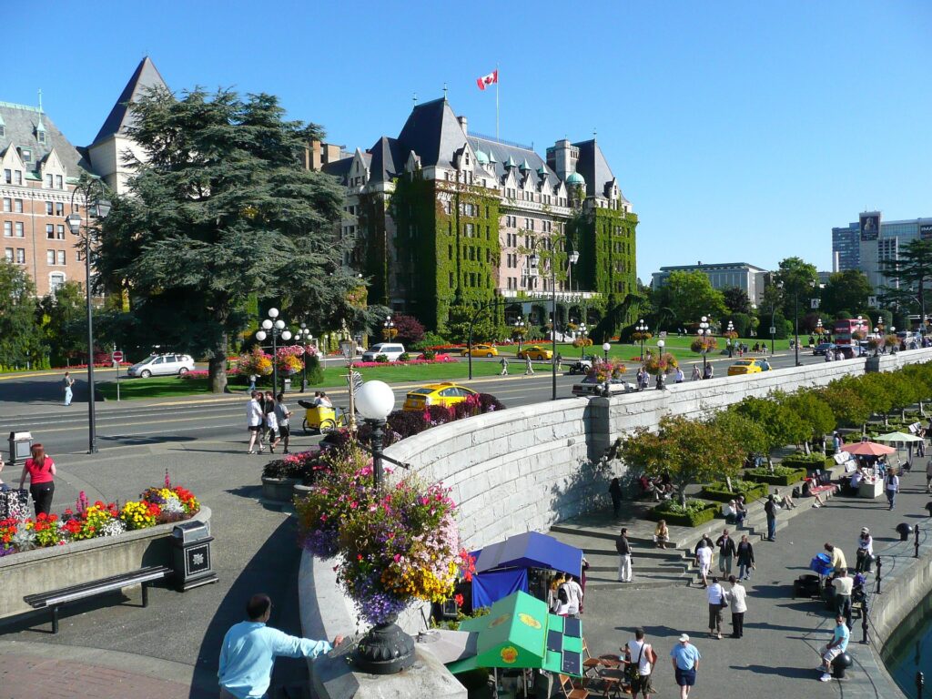 View of the Empress and water walk-way Victoria is one of the best places to travel solo