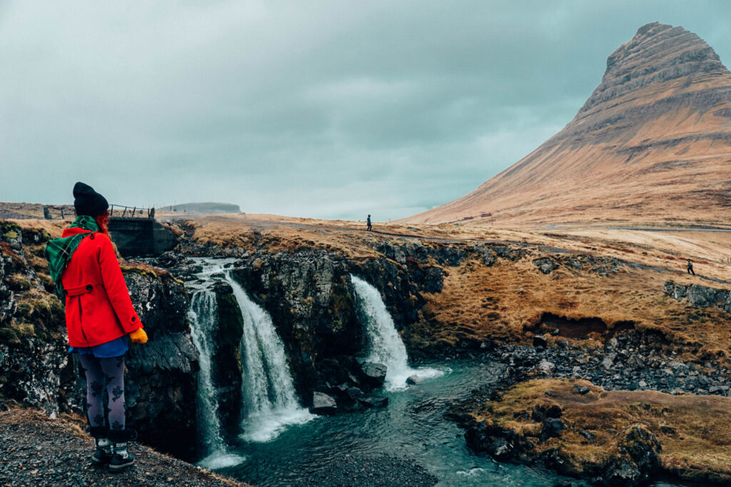 Water fall with Fjord in background