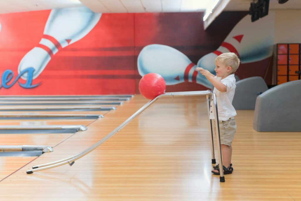 Kid bowling in Las Vegas