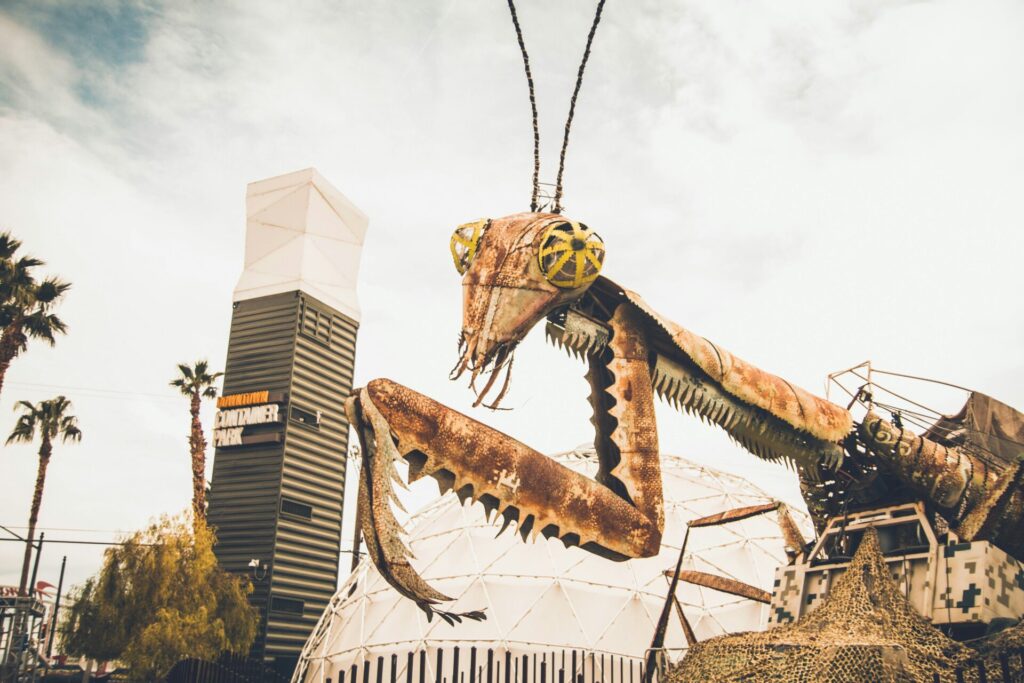 Grasshopper art installation at Downtown container park Las Vegas
