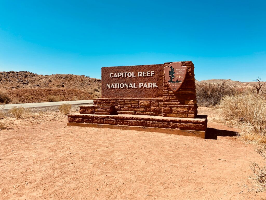 Capitol Reef Visitors Sign