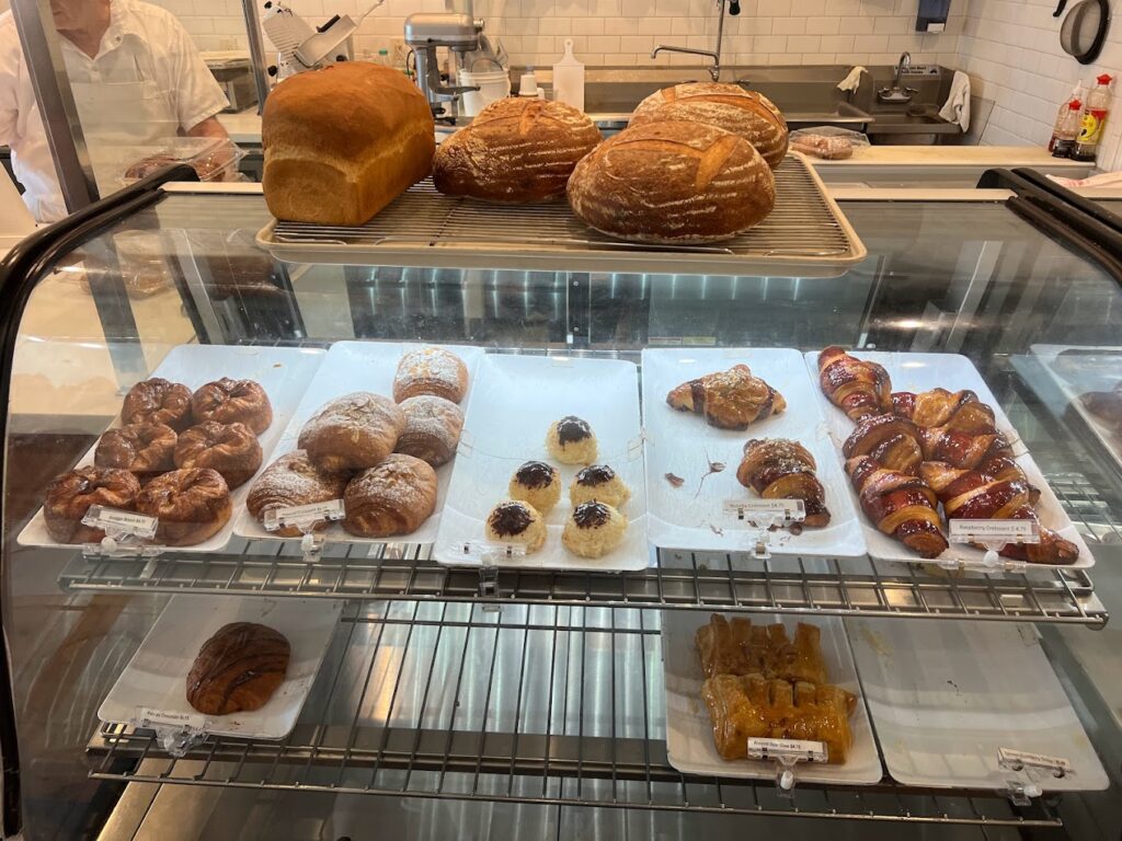 Display case with bakery items from French Bakery